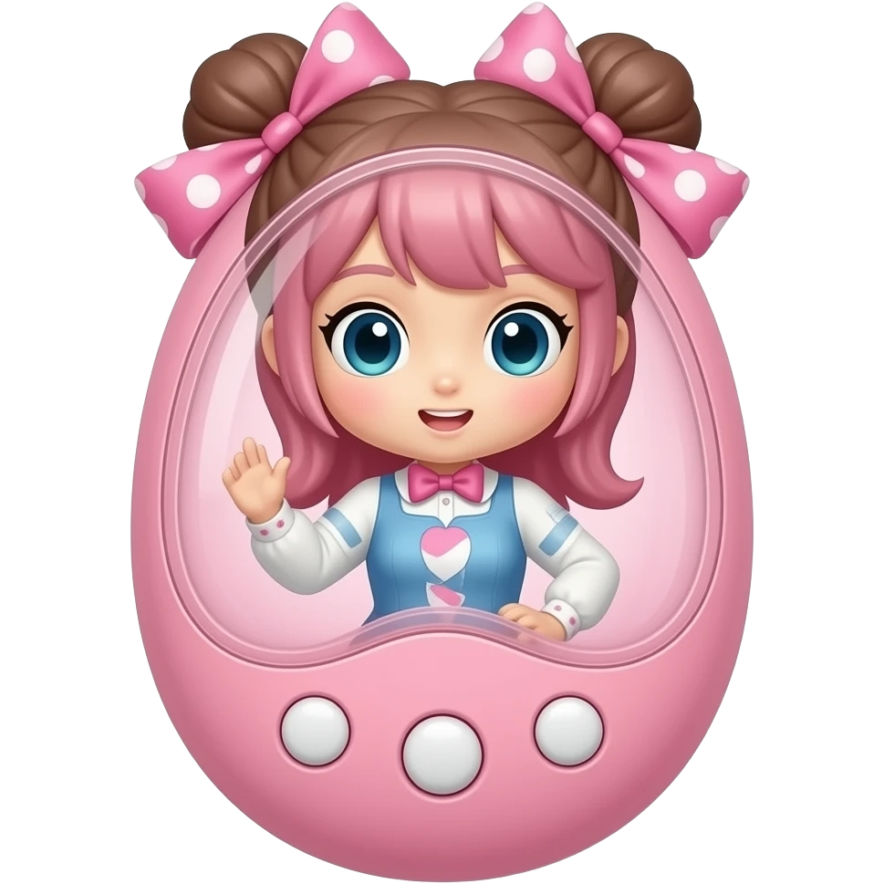 pink tamgotchi that slay eliza slide with bows emoji