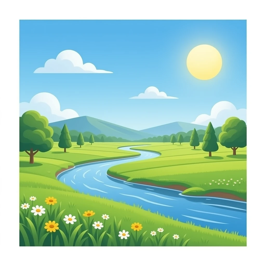 un campocon un rio emoji