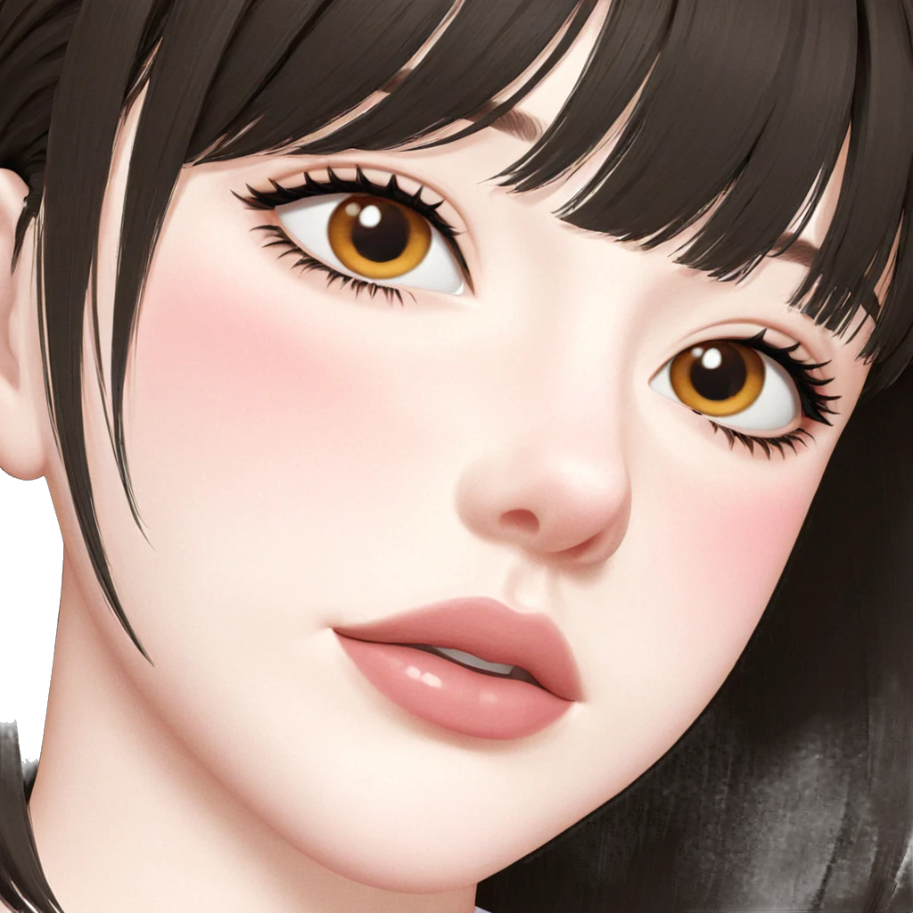blushing girl portrait close-up emoji