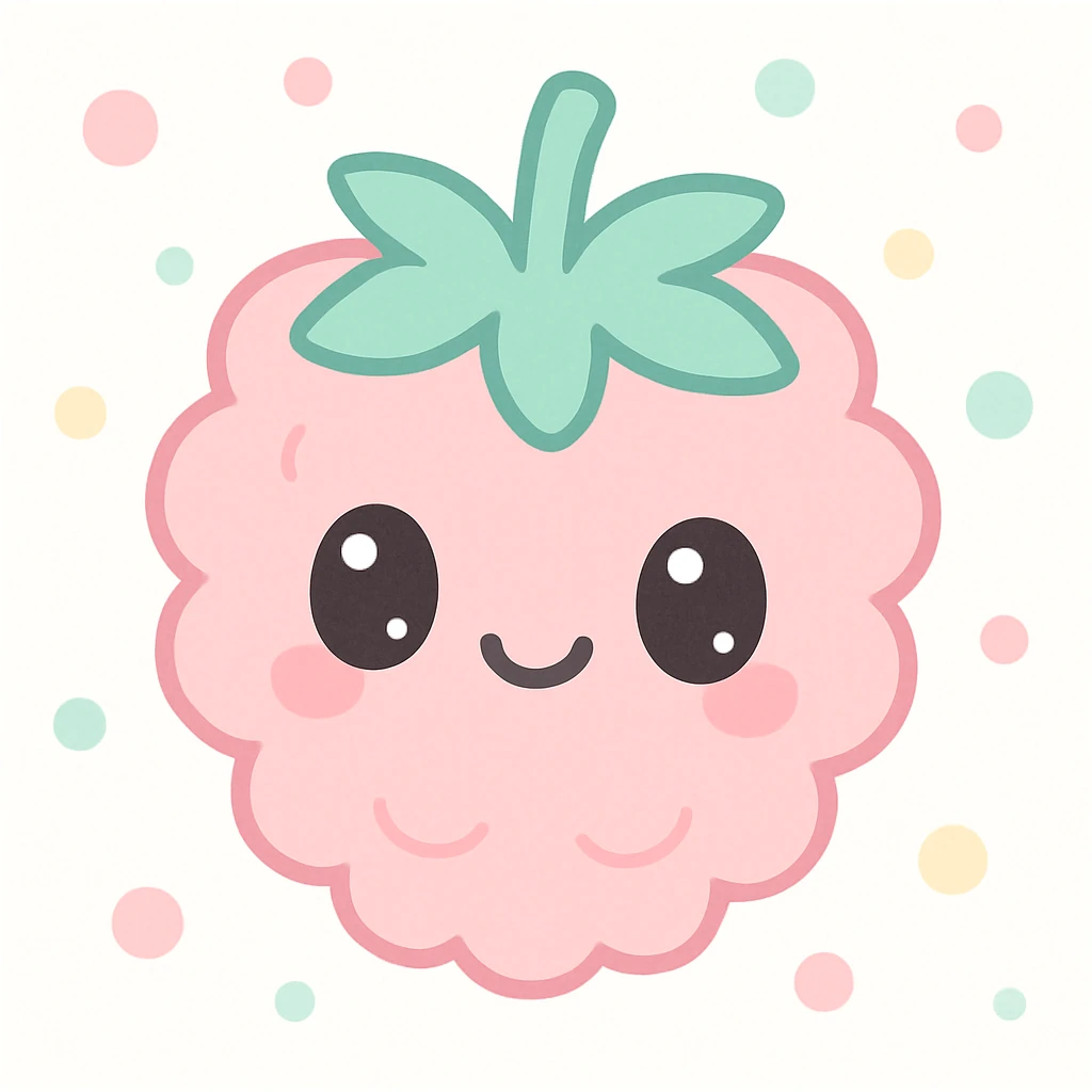 cute raspberry, kawaii style emoji