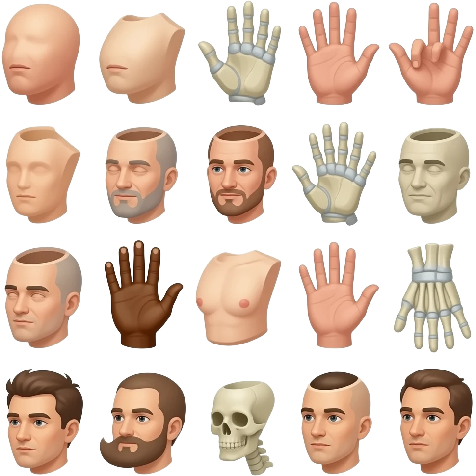 weird amalgamation of random body parts and extremeties emoji