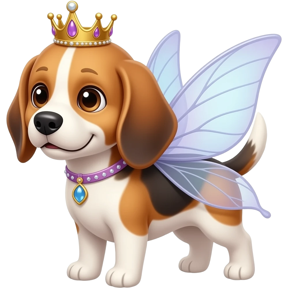 Beagle fairy princess emoji
