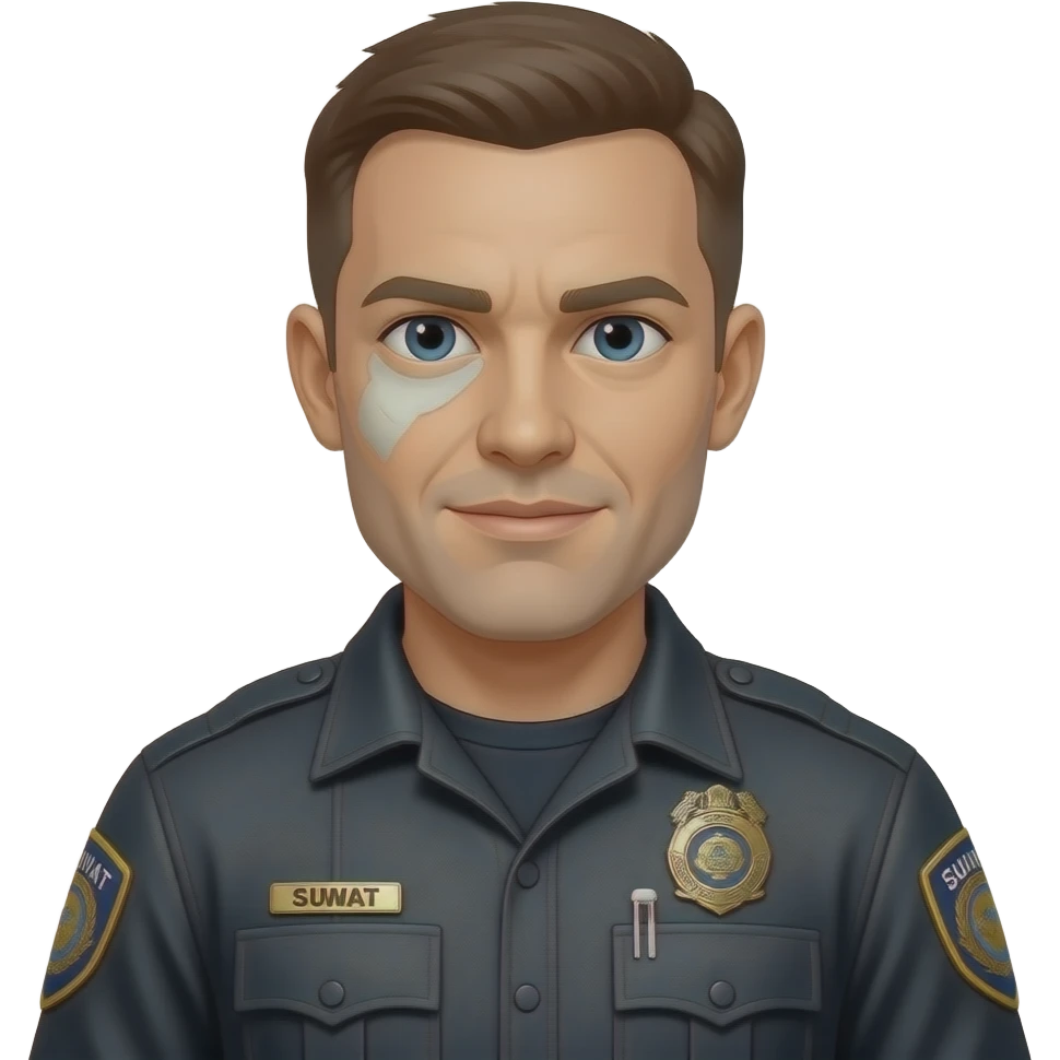 A swat guy that got injured emoji