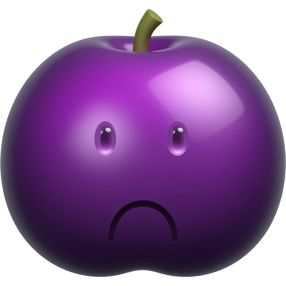A plum in the shape of a bum with eyes emoji