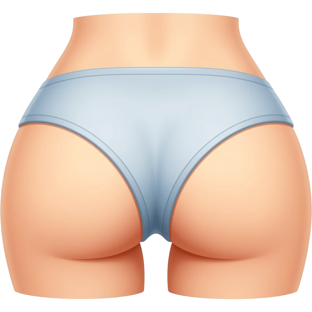 An emoji showing its butt cheeks without bloomer or underwears emoji