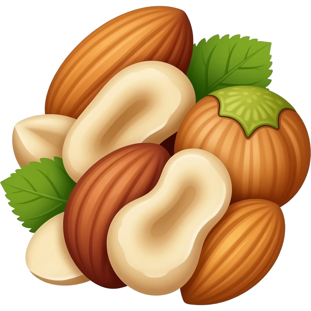 Mixed nuts on white emoji