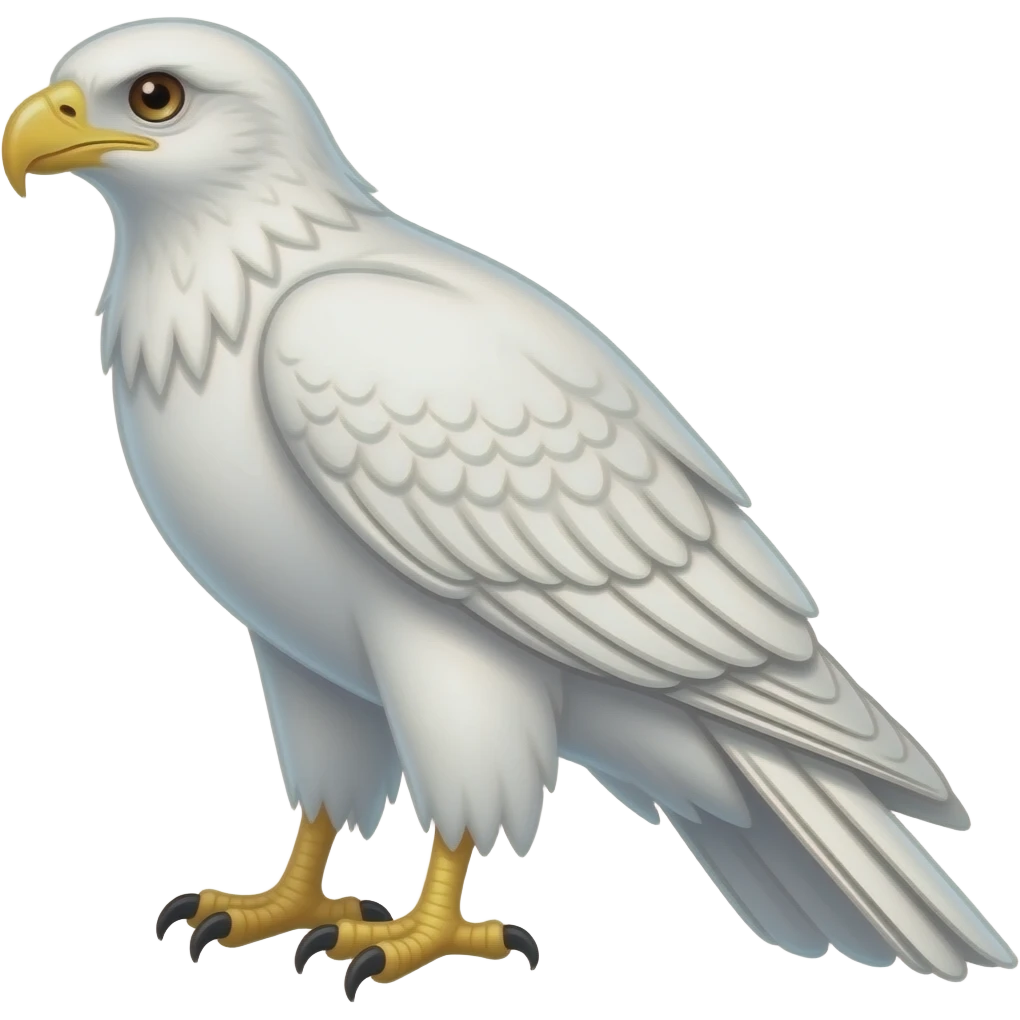 all white Hawk Line drawing Emoji SVG emoji