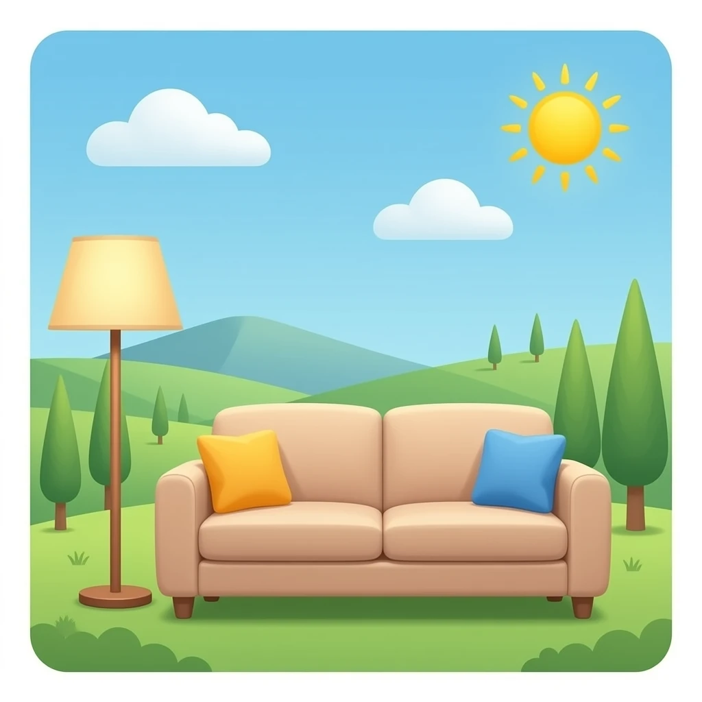 lamp next to a sofa emoji