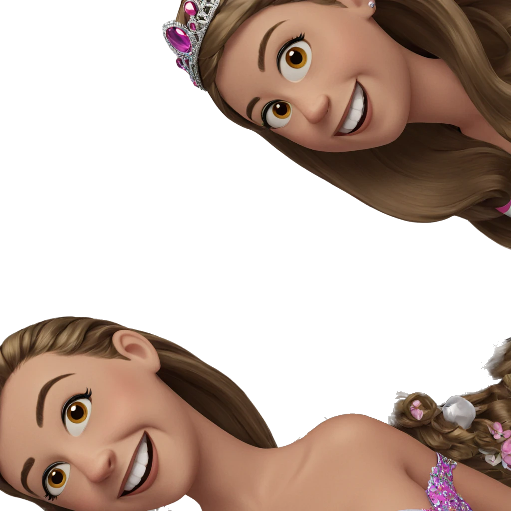 smiling girls with tiaras emoji