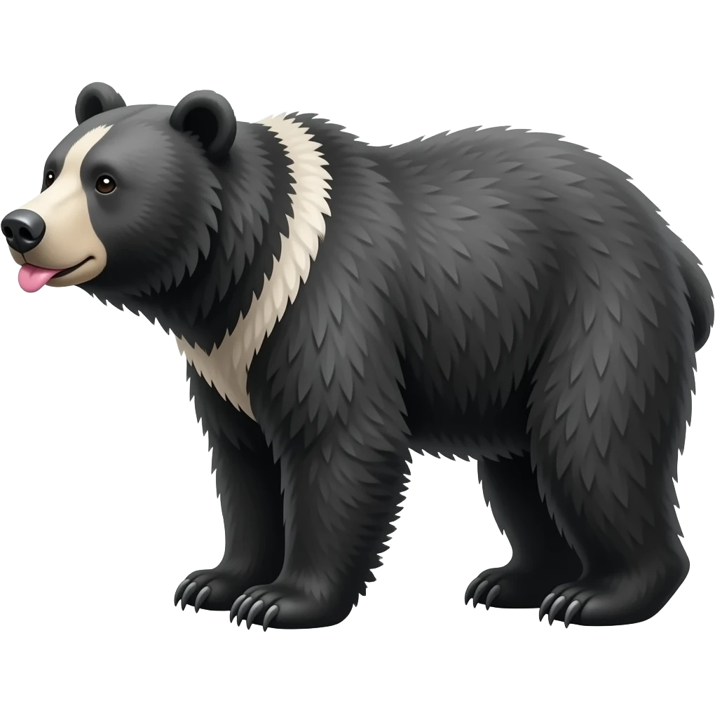 Black and white bear kissing emoji