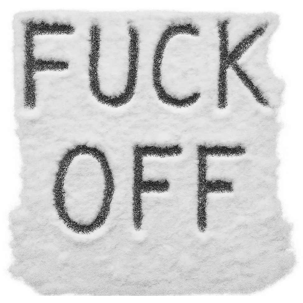 winter  snowFuck off text , remove background emoji