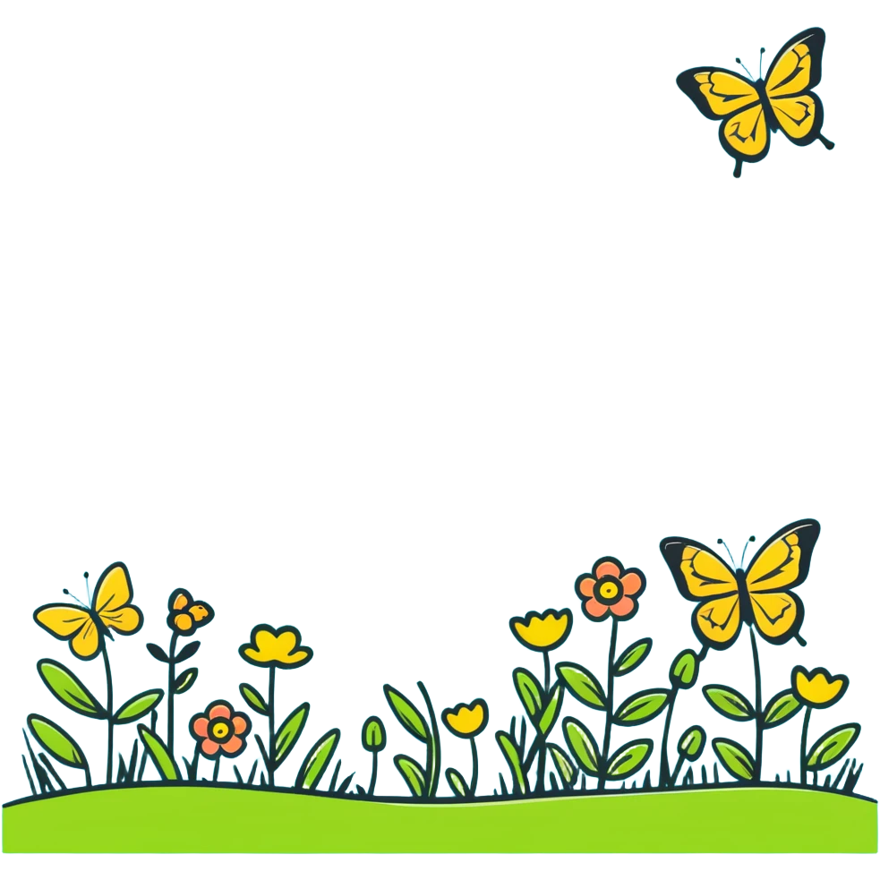 spring meadow with butterflies emoji