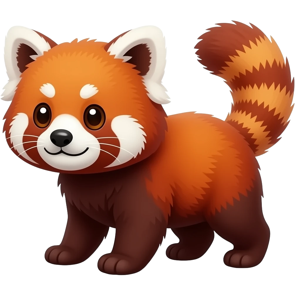 Panda rojo normal en 4 patas chiquito emoji