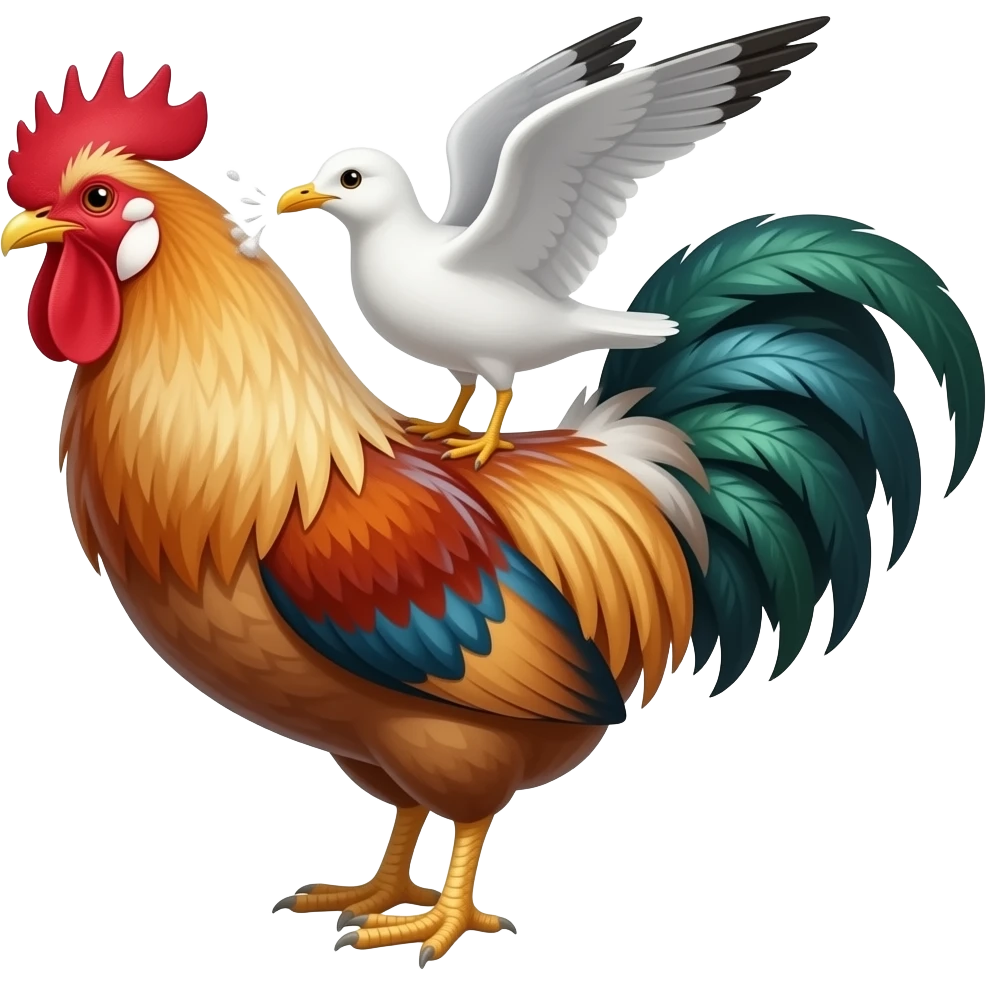 Seagull doing a shit on a cockeral emoji