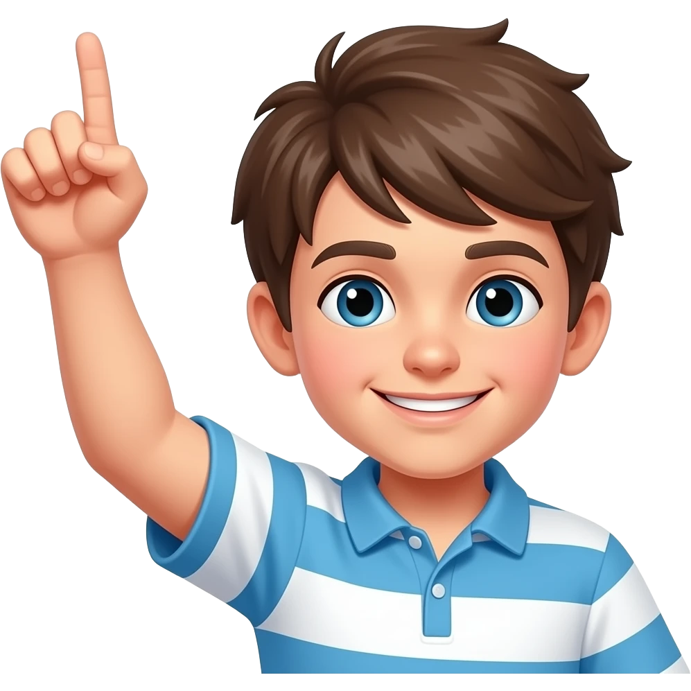 Boy with right arm raising emoji