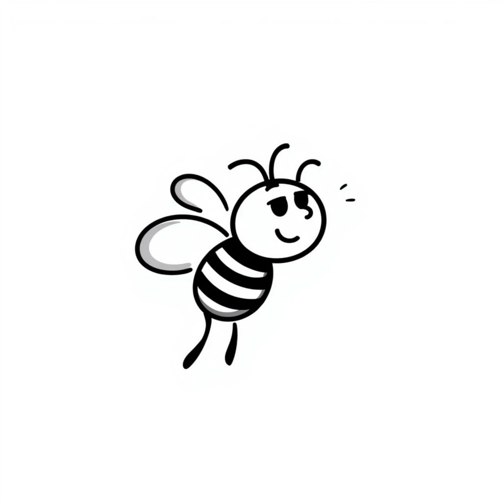 a bee hand drawn doodle style emoji