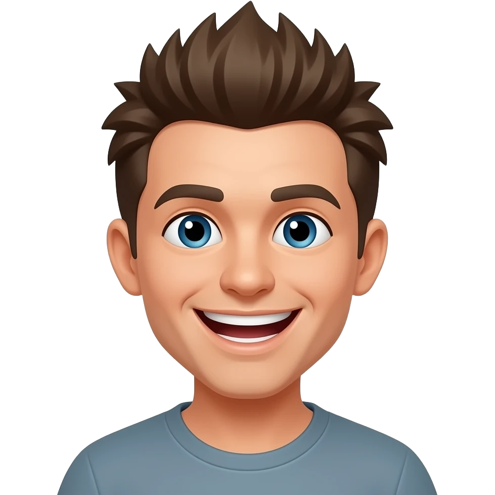 laughing emoji with spiky hair emoji