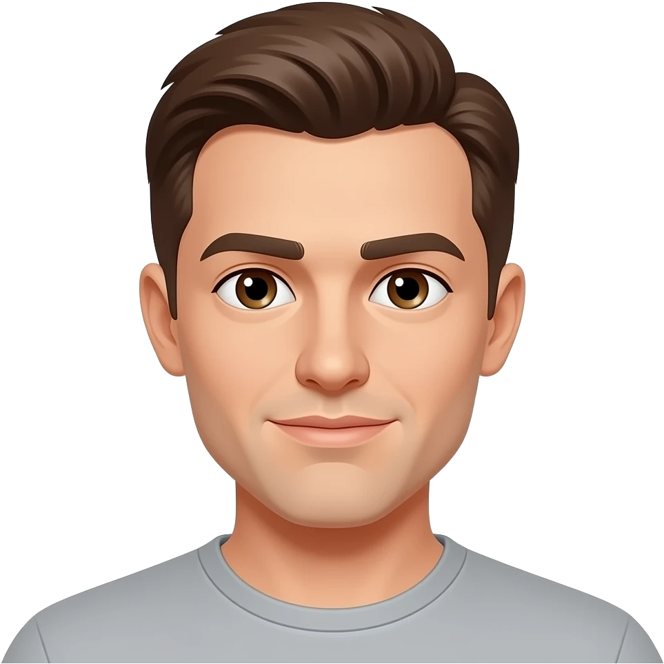 make a man whit brown eyes brown stright hair emoji