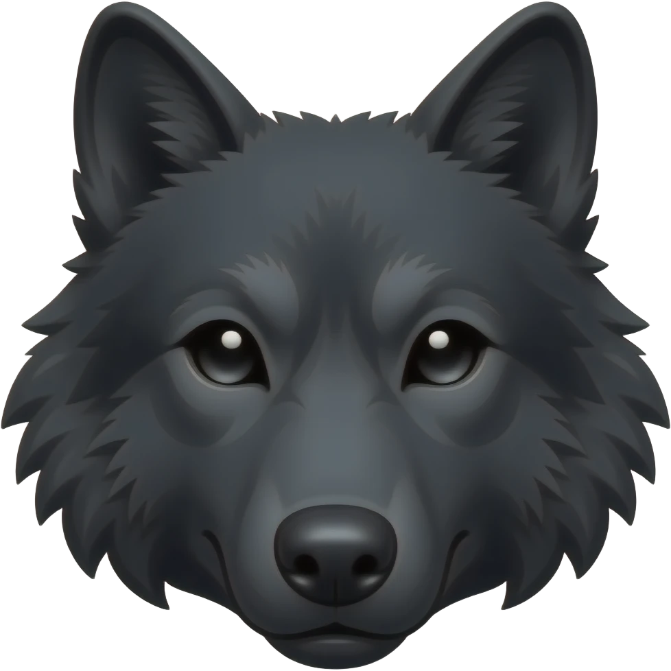Black wolf face emoji
