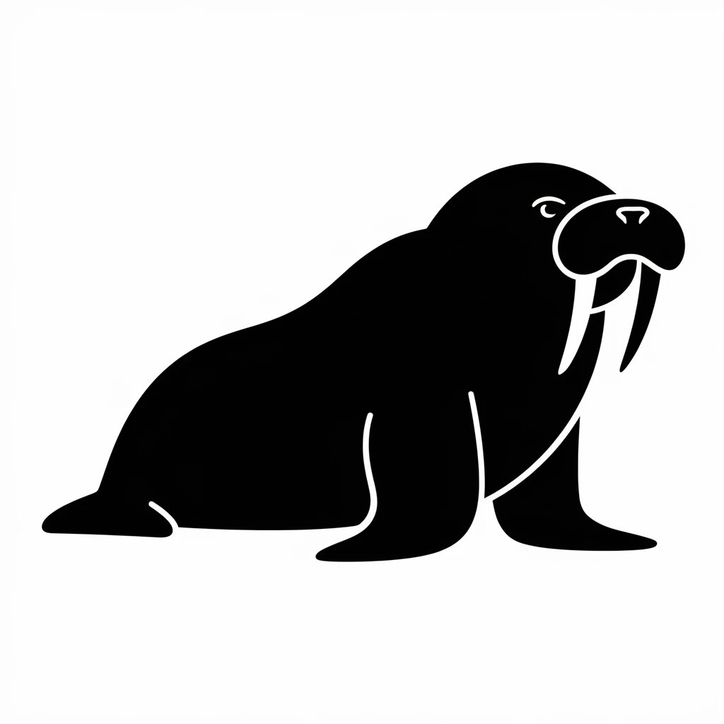 Walrus icon black silhouette emoji