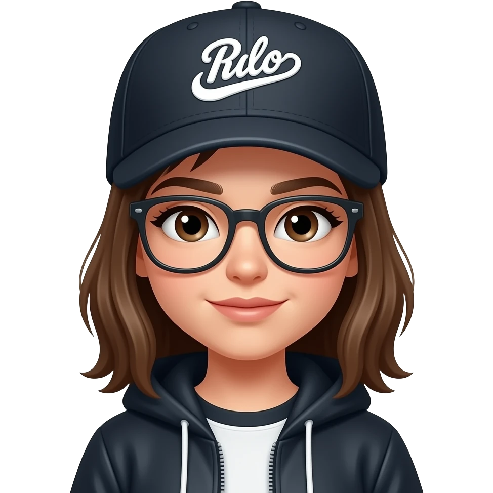 girl rapper wear cap emoji