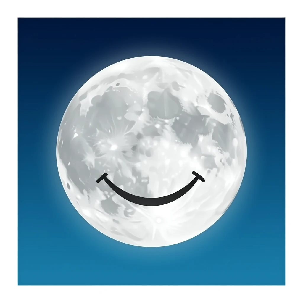Genera una luna sonriendo emoji