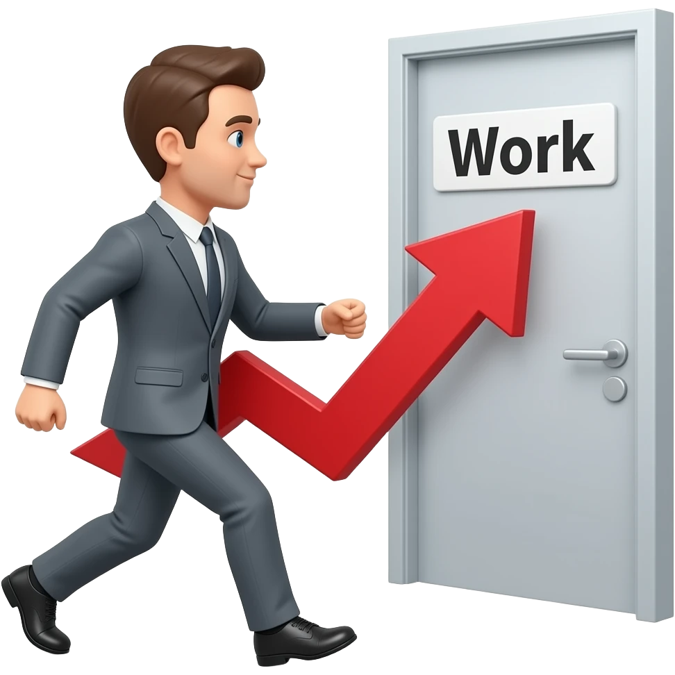 person being directed or arrowed to work emoji