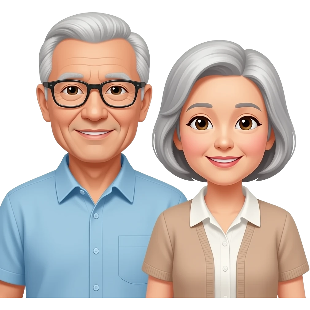 black elderly couple early 70 emoji
