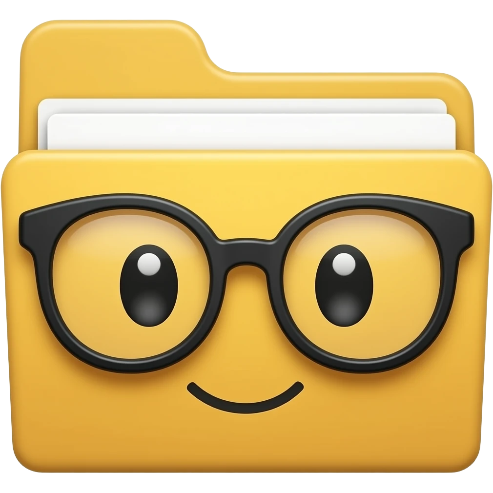 cute folder in glasses emoji
