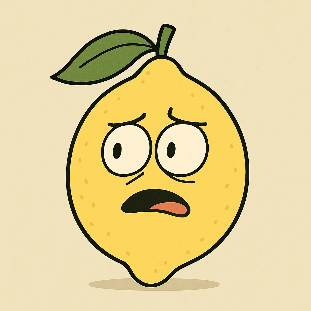 a lemon, cartoon style emoji