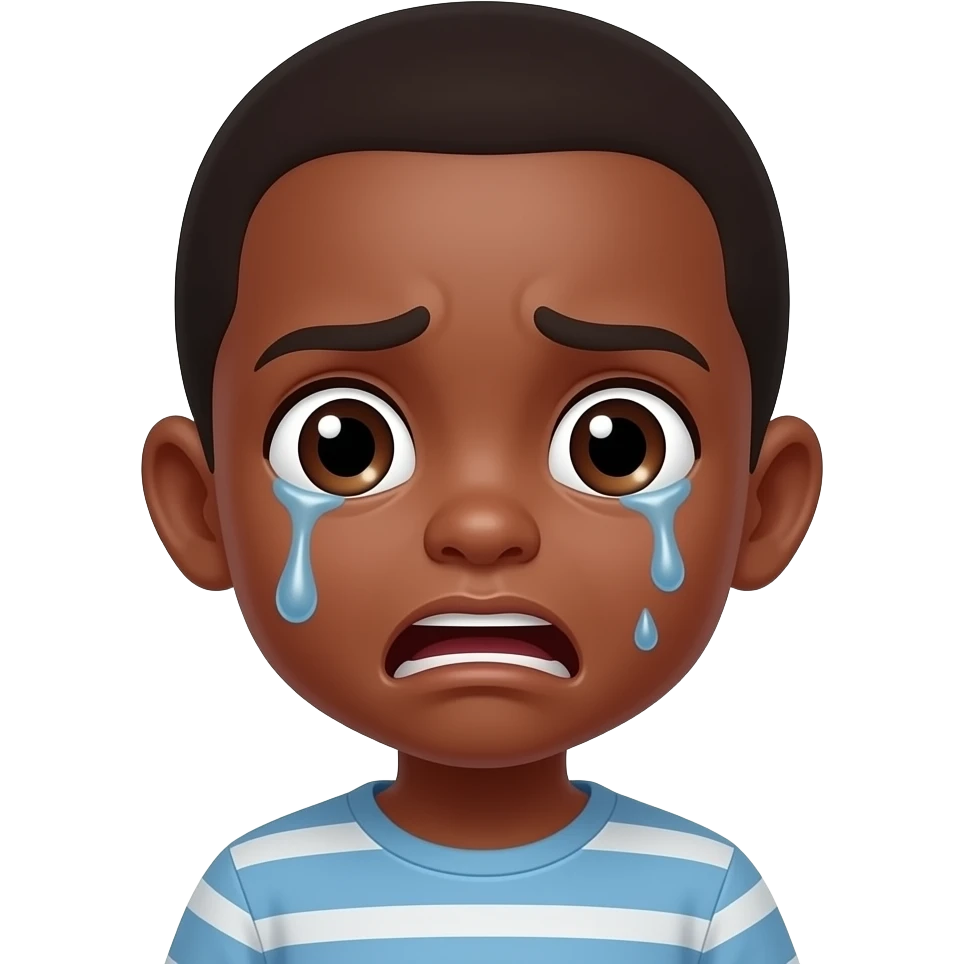 enfant noir qui a très peur sans pleurer emoji