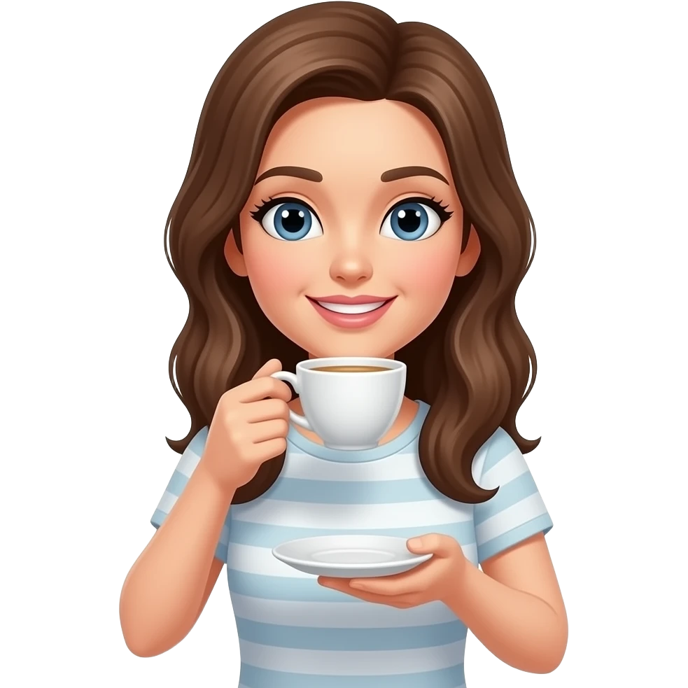 Uma mulherzinha tomando chá emoji