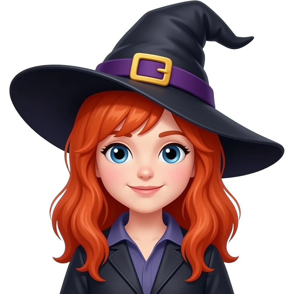 red headed witch emoji