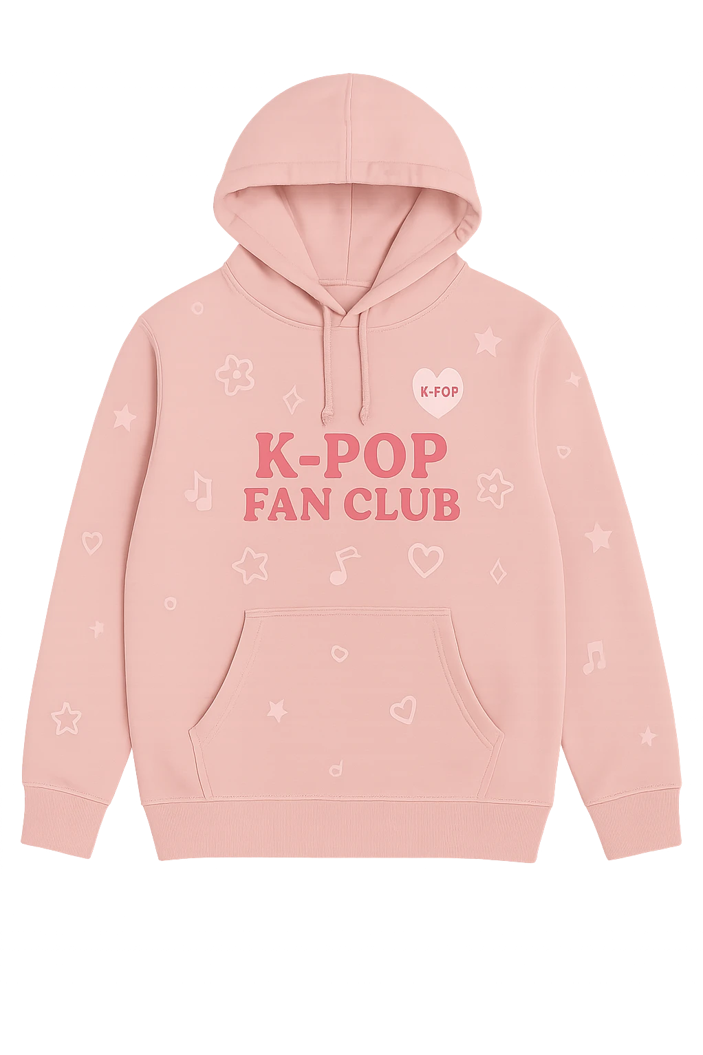 pink kpop fan club hoodie, cute and trendy emoji