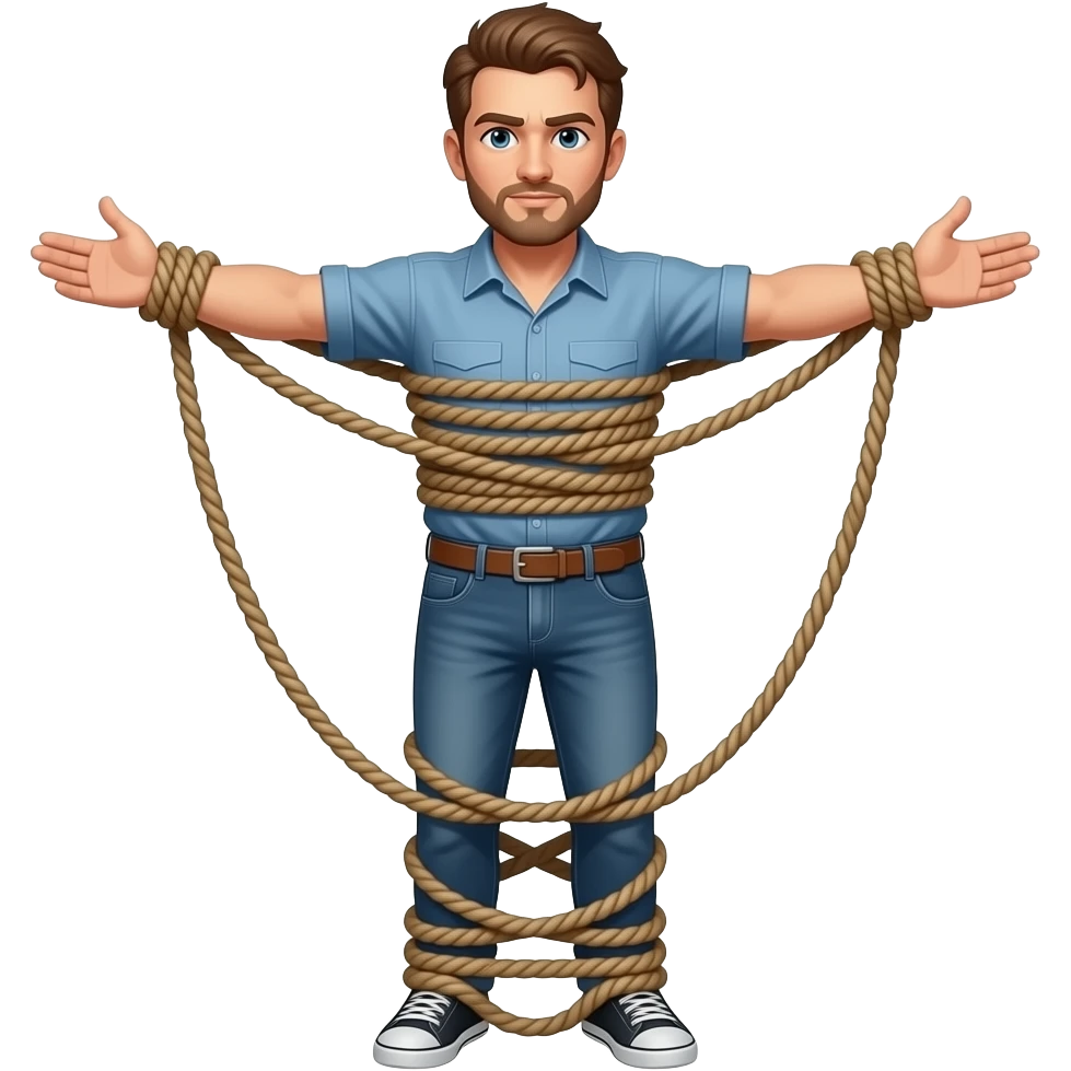 Man tied spread eagle emoji