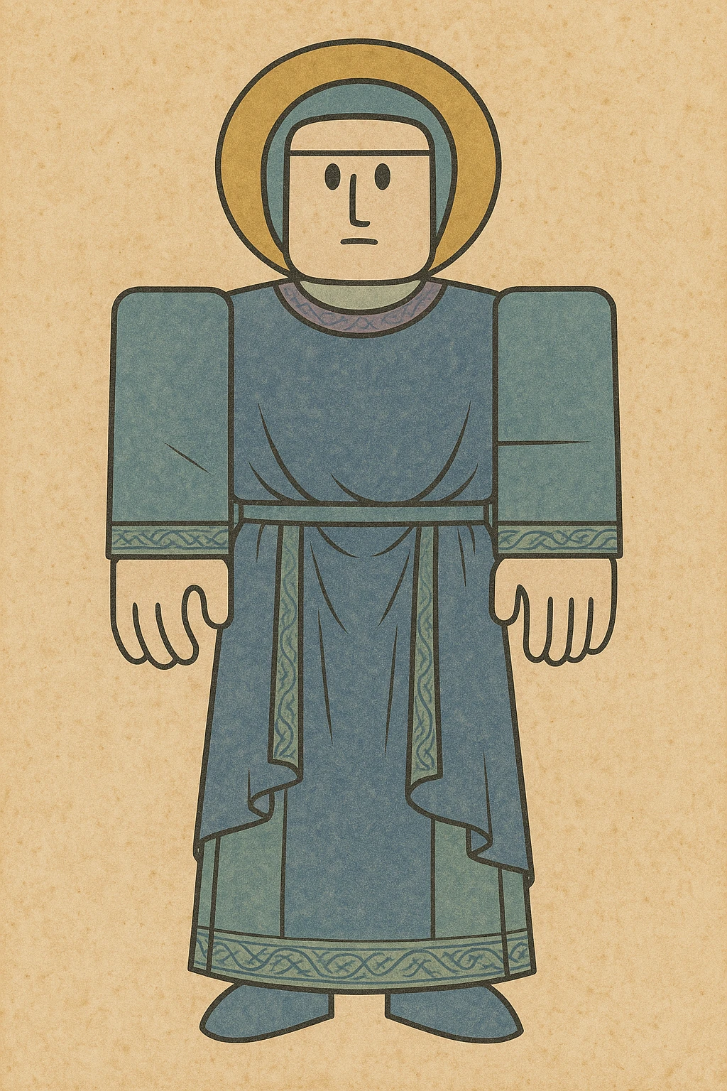 Roblox character with a vintage twist medieval art emoji