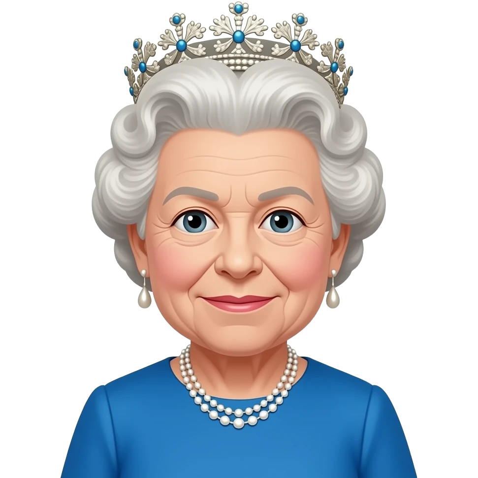 Elizabeth ll vestido azul. emoji