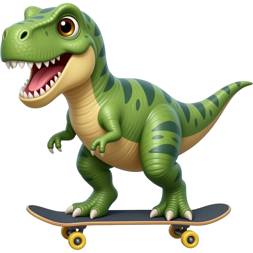 Dinosaur on a skateboard emoji