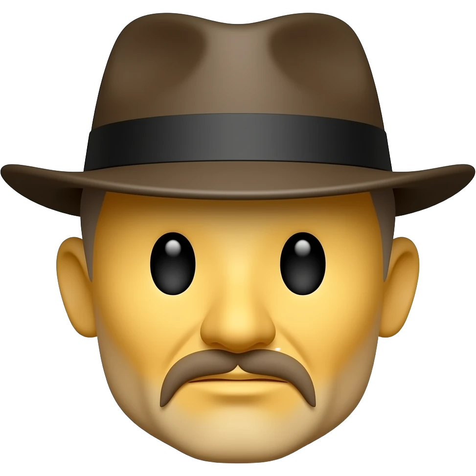 Heisenberg as a face emoji, with the hat, while bald, yellow emoji