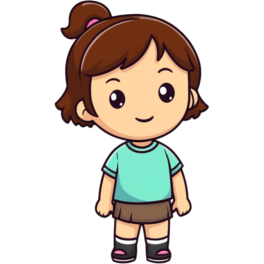 cute girl with brown hair emoji