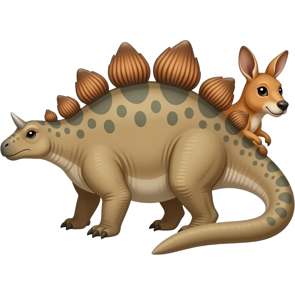 Stegosaurus with kangaroo tail emoji