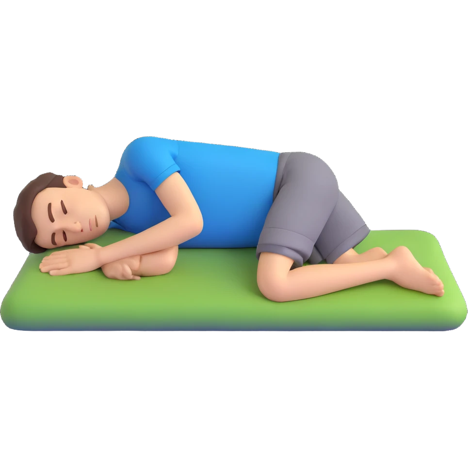 male figure lying face down, flat on stomach, peaceful sleeping pose emoji