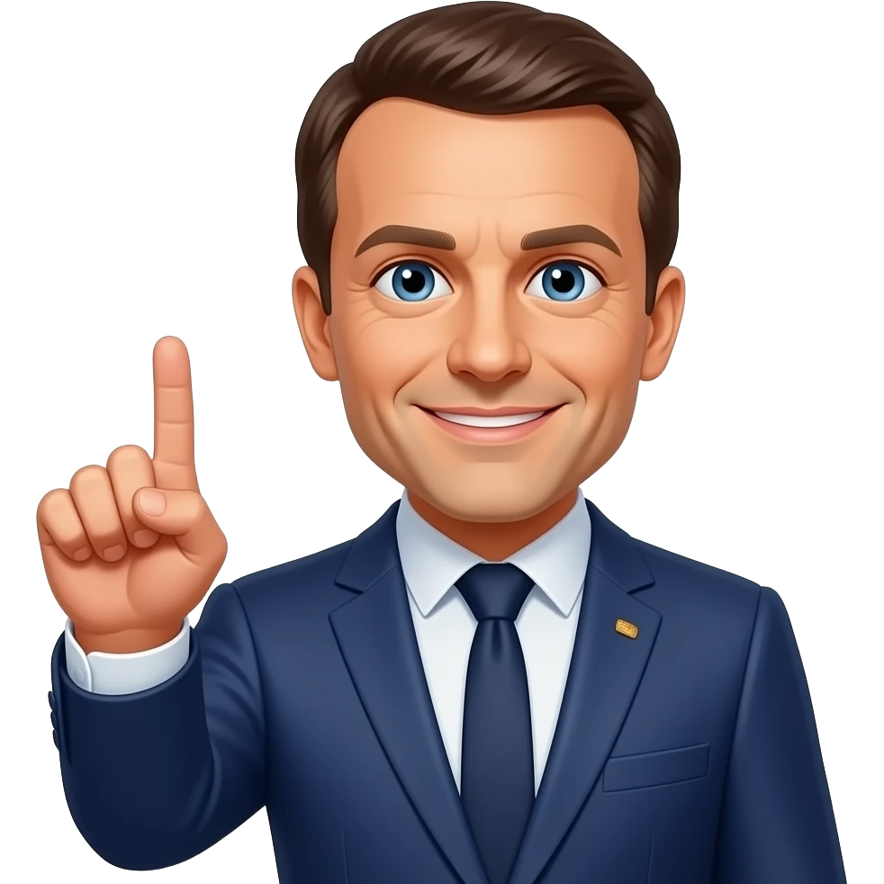 Macron qui fais un doigt d'honneur emoji