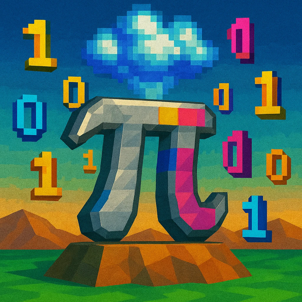 pi math symbol with binary numbers and magical cloud coming out emoji