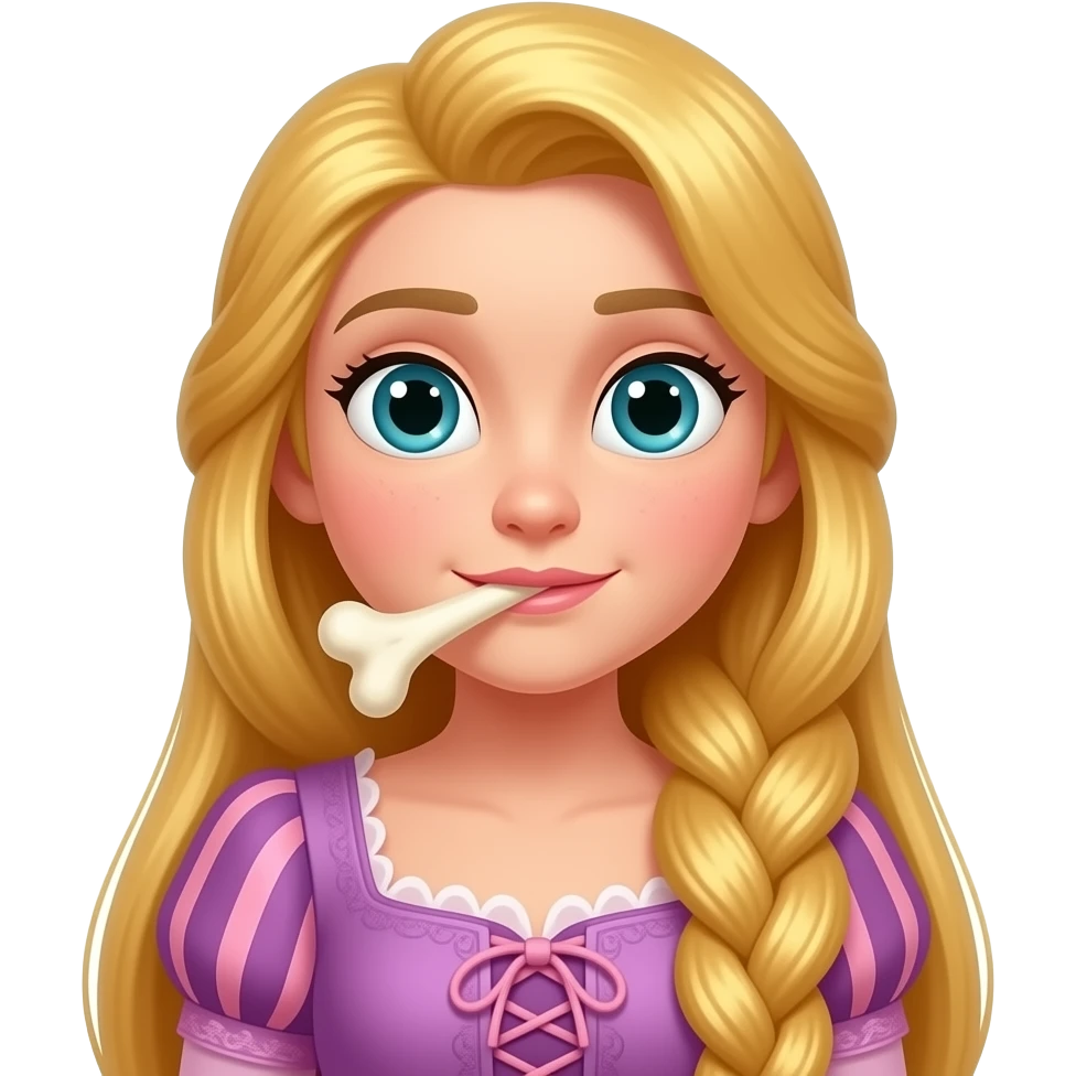 Rapunzel has a bone stuck in her throat. emoji