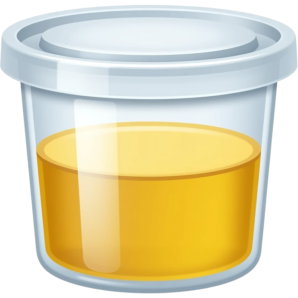Urine yellow in container with cover emoji