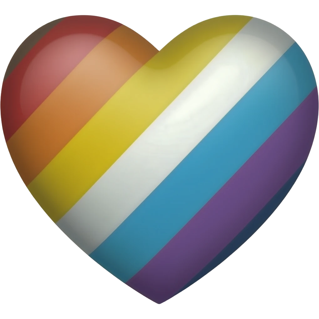 Progress flag heart red, orange, yellow, green, blue, violet, white, pink, light blue, brown and black emoji