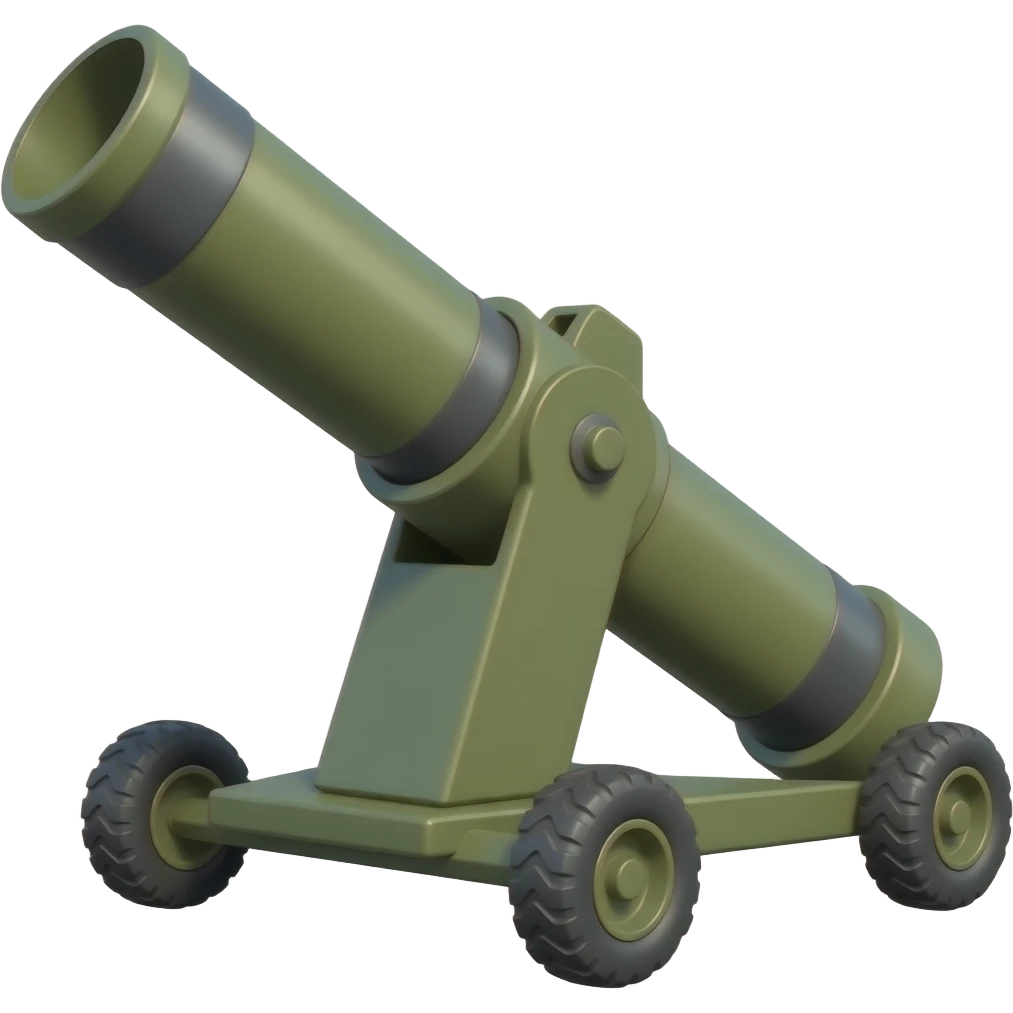 A modern military Mortar tube firing without wheels emoji