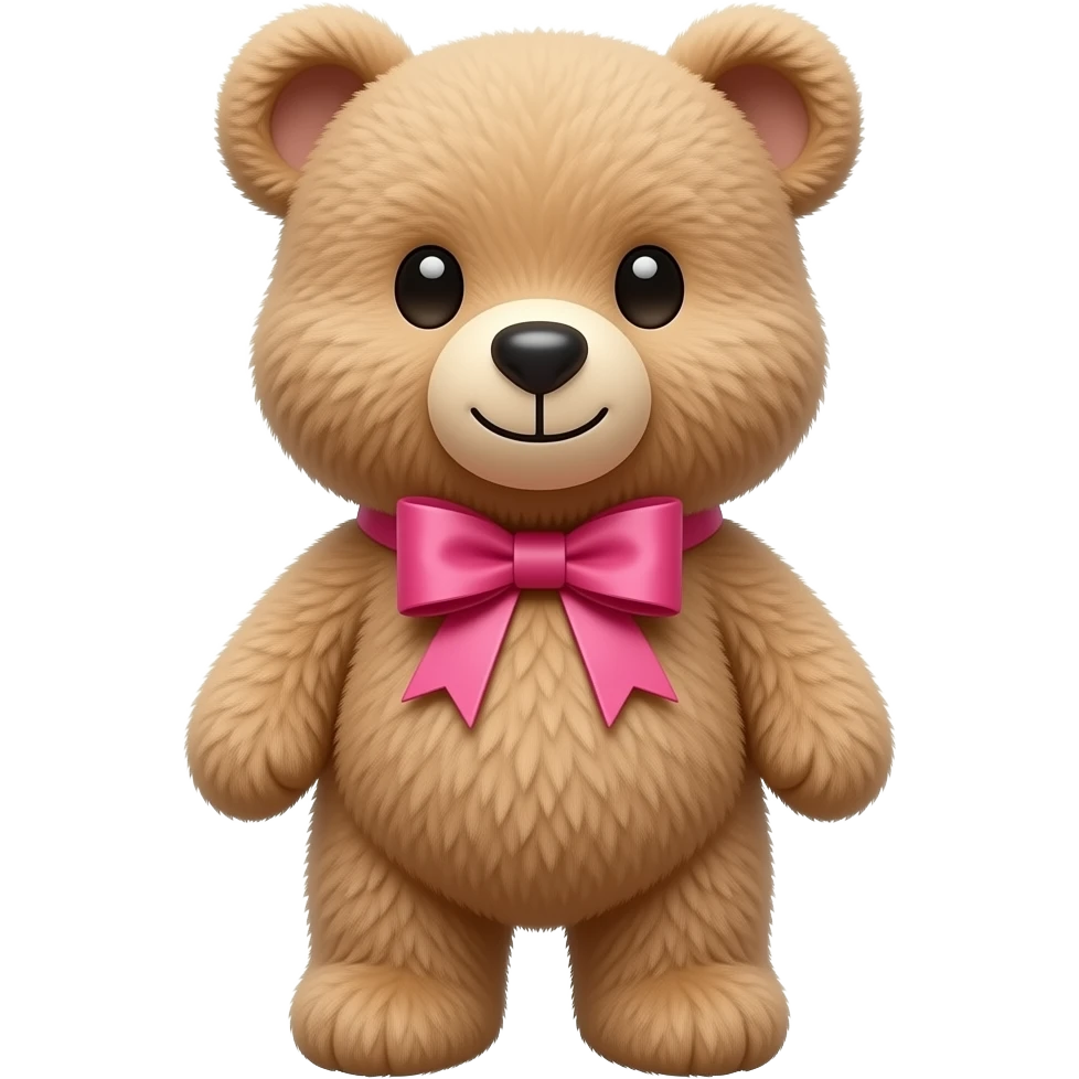 Pluszowy miś z różową kokardką emoji