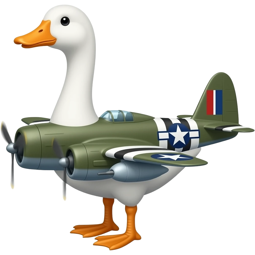 goose fused with bomber plane emoji